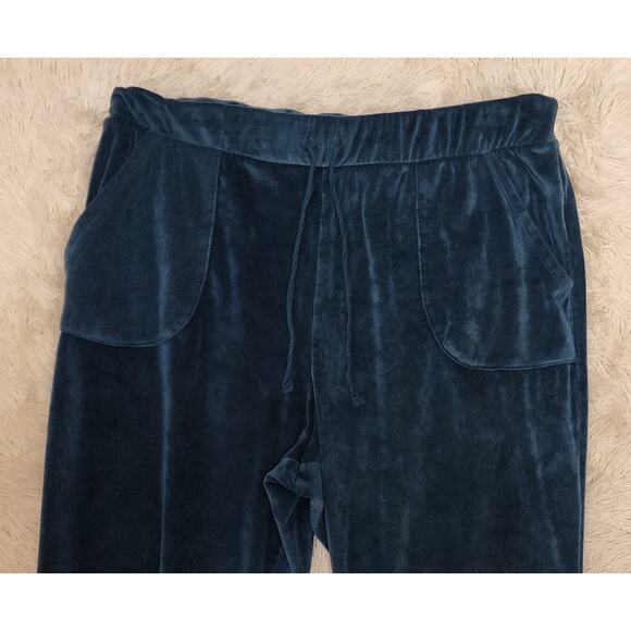 LC Lauren Conrad Women's Velour Crewneck Aqua Plus 2X Top Pants Tracksuit Set - Picture 7 of 9